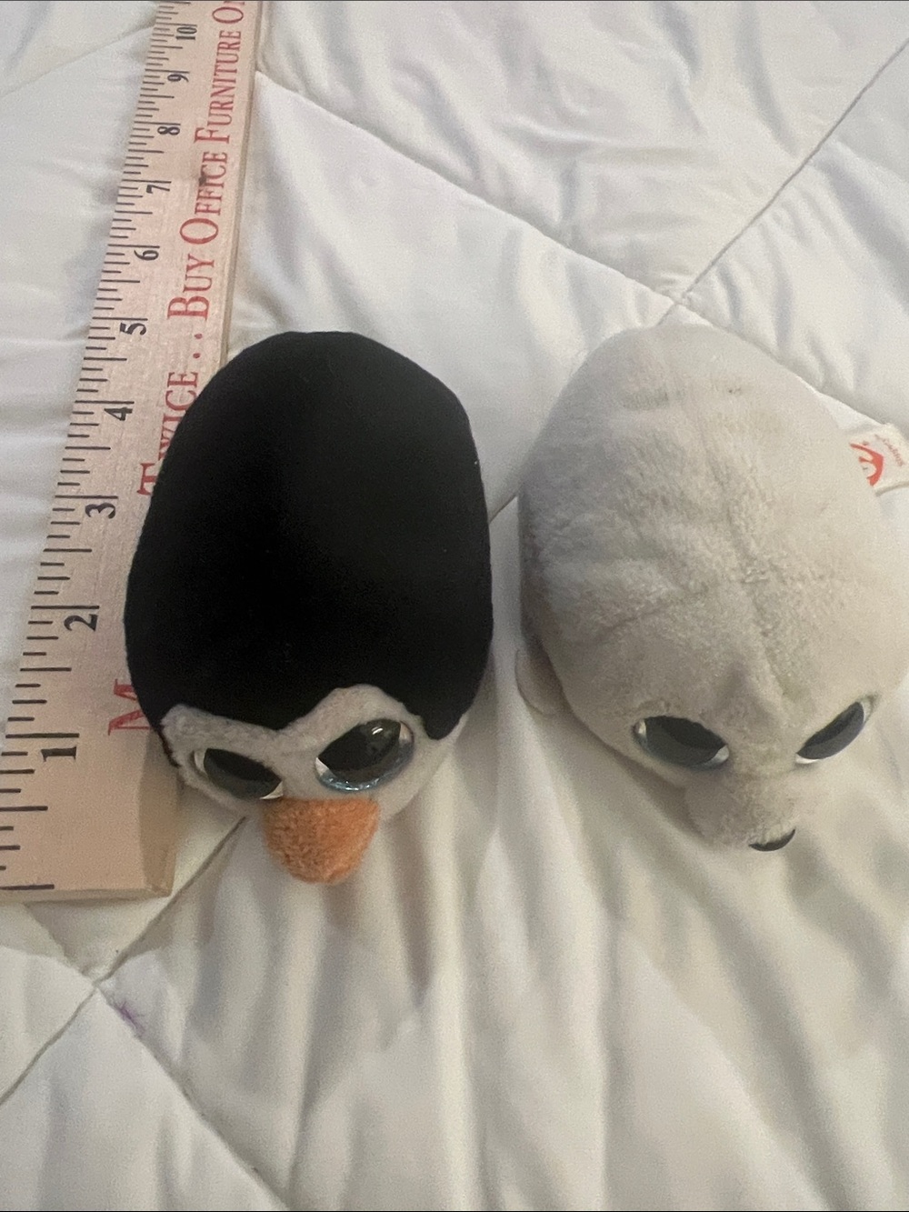 Ty Black Penguin and White Seal Plush Set